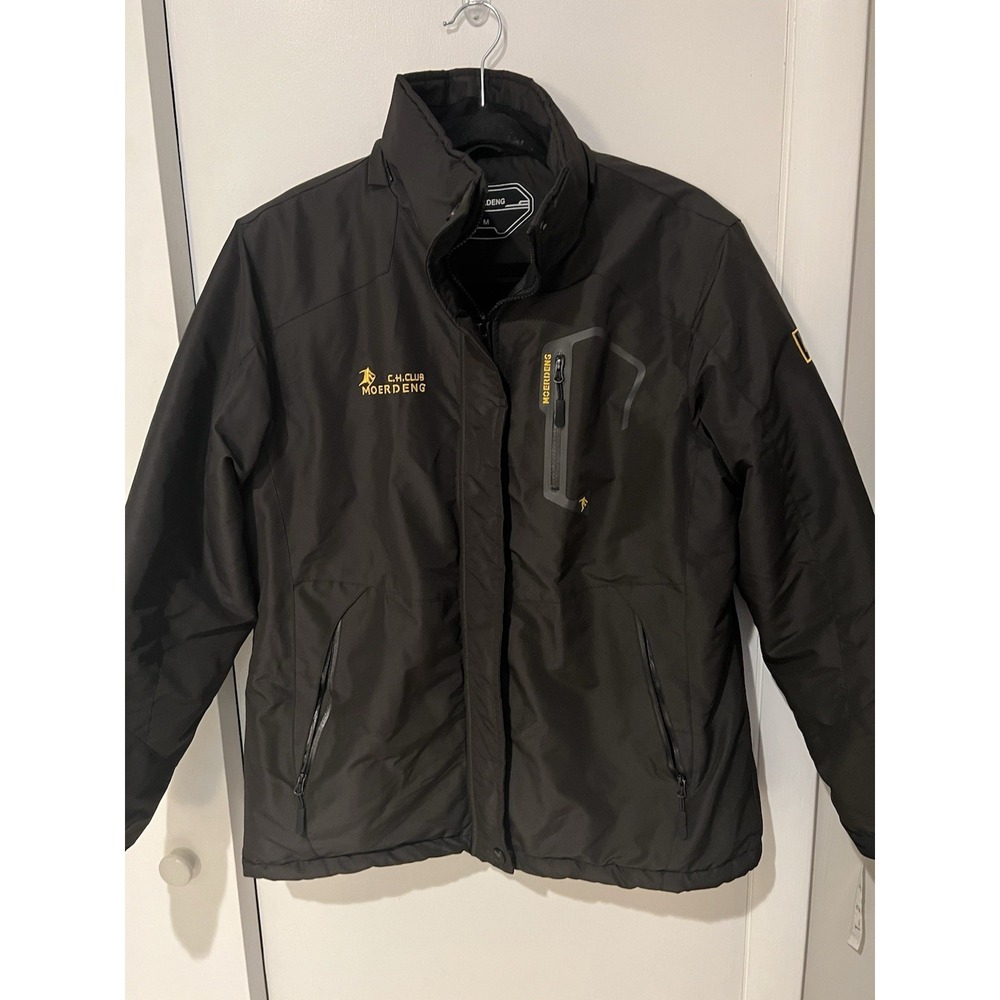 MOERDENG Men's Unco & Boror Winter Jacket Medium Faux Fur Lined Black No Hood